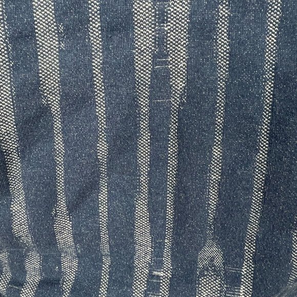 Athleta Top Tee Large Blue Ikat Pure Organic Cotton Blend Ruched Seamless Womens - Picture 6 of 8